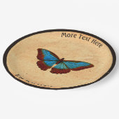 Vintage Schmetterlingsdarstellung Pappteller (Schrägansicht)