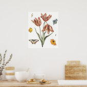 Vintage Schmetterlingsdarstellung Poster (Küche)