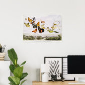 Vintage Schmetterlingsdarstellung Poster (Heimbüro)