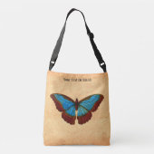 Vintage Schmetterlingsdarstellung Tragetaschen Mit Langen Trägern (Rückseite)