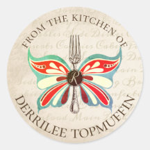 Vintage Schmetterlingsgabel aus der Aufkleberküche