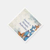 Vintage Schmetterlingshochzeit Serviette (Ecke)