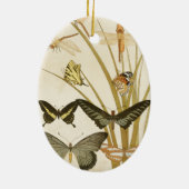 Vintage SchmetterlingsIllustration Keramik Ornament (Hinten)