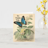 Vintage Schmetterlingskarte Karte (Gelbe Blume)