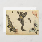 Vintage Schmetterlingskollage Postkarte (Vorne/Hinten)