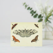 Vintage Schmetterlingskollage Postkarte (Stehend Vorderseite)