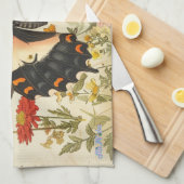 Vintage Schmetterlingslieder-Wildblumen mit Bienen Geschirrtuch (Viertel Falte)