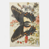 Vintage Schmetterlingslieder-Wildblumen mit Bienen Geschirrtuch (Vertikal)