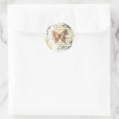 Vintage Schmetterlingspost Runder Aufkleber (Tasche)