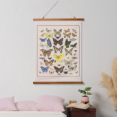 Vintage Schmetterlingswand Wandteppich Mit Holzrahmen (Schlafzimmer)