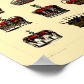 Vintage Schmuckkronen-Illustrationen Poster (Ecke)