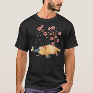 Vintage Schnabeltier Japanische Kirschblüten-Blume T-Shirt