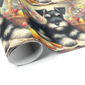 Vintage Schnauzer-Malerei Geschenkpapier (Rolleneckpunkt)