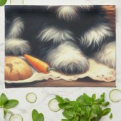 Vintage Schnauzer-Malerei Geschirrtuch (Gefaltet)