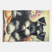Vintage Schnauzer-Malerei Geschirrtuch (Horizontal)