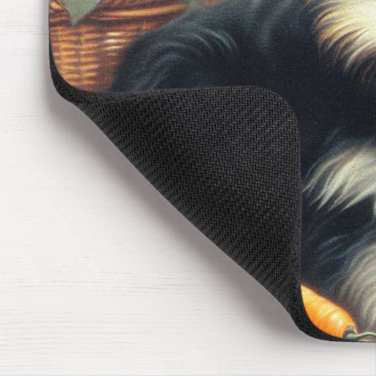Vintage Schnauzer-Malerei Mousepad (Ecke)