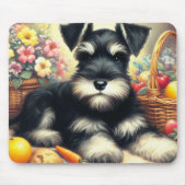 Vintage Schnauzer-Malerei Mousepad (Vorne)