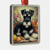 Vintage Schnauzer-Malerei Ornament Aus Metall (Rechts)