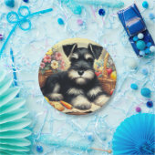 Vintage Schnauzer-Malerei Pappteller (Party)