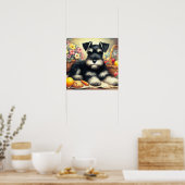 Vintage Schnauzer-Malerei Poster (Küche)