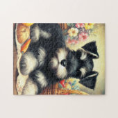 Vintage Schnauzer-Malerei Puzzle (Horizontal)
