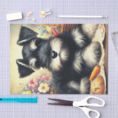 Vintage Schnauzer-Malerei Seidenpapier (Handwerk)