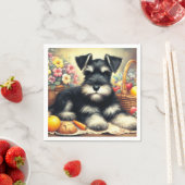 Vintage Schnauzer-Malerei Serviette (Beispiel)