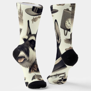 Vintage Schnauzer Nahtlos Socken