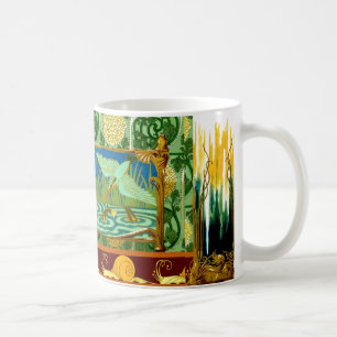 Vintage Schnecke-Vogel-Fliesen-Entwurfs-Kunst Kaffeetasse