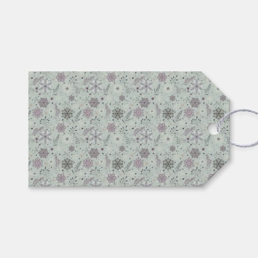 Vintage Schnee Geschenkanhänger (Vorderseite (Horizontal))