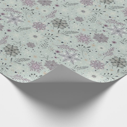 Vintage Schnee Geschenkpapier (Ecke)