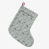 Vintage Schnee Großer Weihnachtsstrumpf (Vorderansicht (hängend))