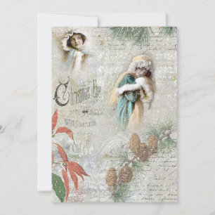 Vintage Schnee-Winter-Weihnachtsmusik-Collage Feiertagskarte