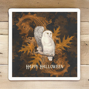 Vintage Schneeaugen auf Orange Damask Halloween Serviette