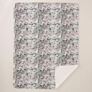 Vintage, schneebedeckte Bäume mit zeichnend Orname Sherpadecke