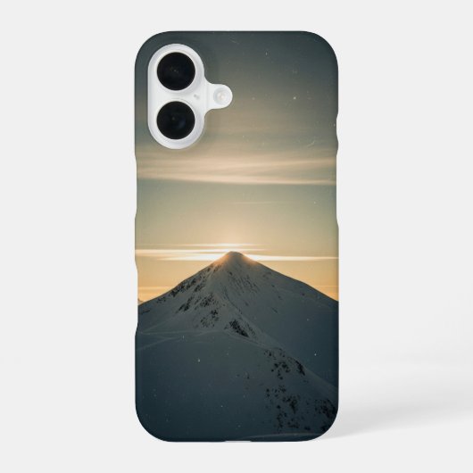 Vintage schneebedeckter Berggipfel iPhone 16 Hülle (Rückseite)