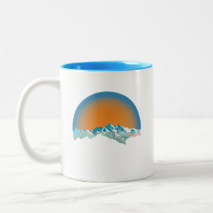 Vintage Schneeberge Zweifarbige Tasse