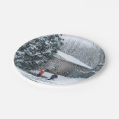 Vintage Schneefall Foto Paper Teller (Schrägansicht)