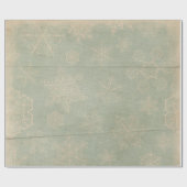 Vintage Schneeflocke rustikale Winter aquamarin bl Geschenkpapier (Flach)