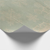 Vintage Schneeflocke rustikale Winter aquamarin bl Geschenkpapier (Ecke)
