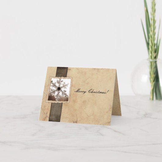 Vintage Schneeflocken Feiertagskarte (Vorderseite)
