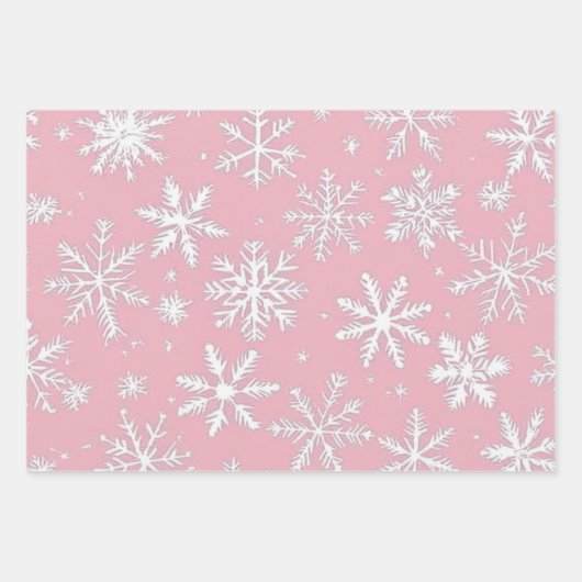 Vintage Schneeflocken Geschenkpapier Set (Vorderseite)