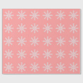 Vintage Schneeflocken in Rosa und Weiß Geschenkpapier (Flach)