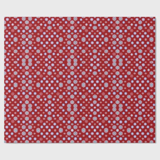 Vintage Schneeflocken in Rot Geschenkpapier (Flach)