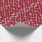 Vintage Schneeflocken in Rot Geschenkpapier (Ecke)