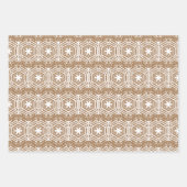 Vintage Schneeflocken Kamelbraun Geschenkpapier Set (Vorderseite 3)