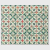 Vintage Schneeflocken Kariertes Wrapping Paper Geschenkpapier (Flach)