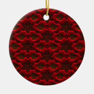 Vintage Schneeflocken Keramik Ornament
