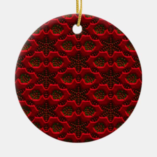 Vintage Schneeflocken Keramik Ornament (Vorne)