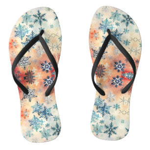 Vintage-Schneeflocken-Muster - Flip Flops Badesandalen